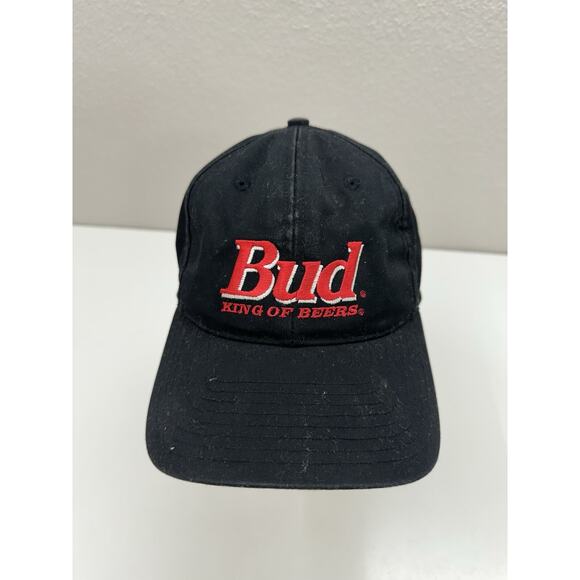 Twins Enterprise Snapback Hat Bud King Of Beers Black Embroidered Adjustable Cap - Picture 1 of 9